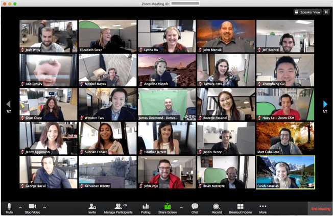 Zoom conference call with multiple employees