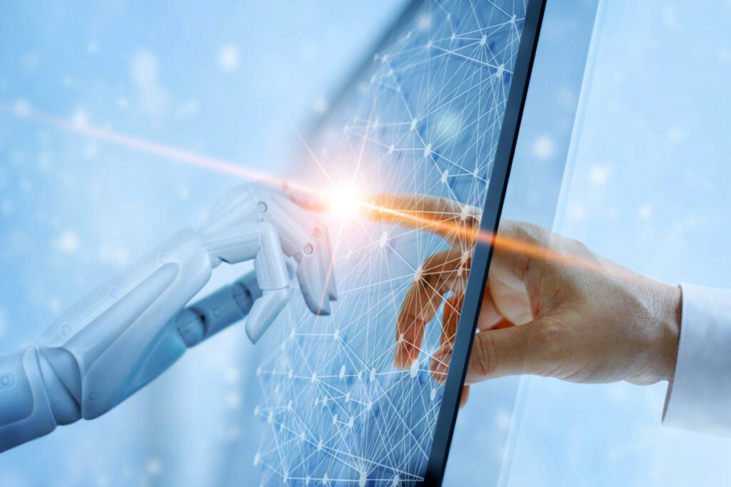 robot and human hand interaction