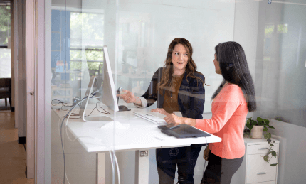 two women sharing desktop screen
